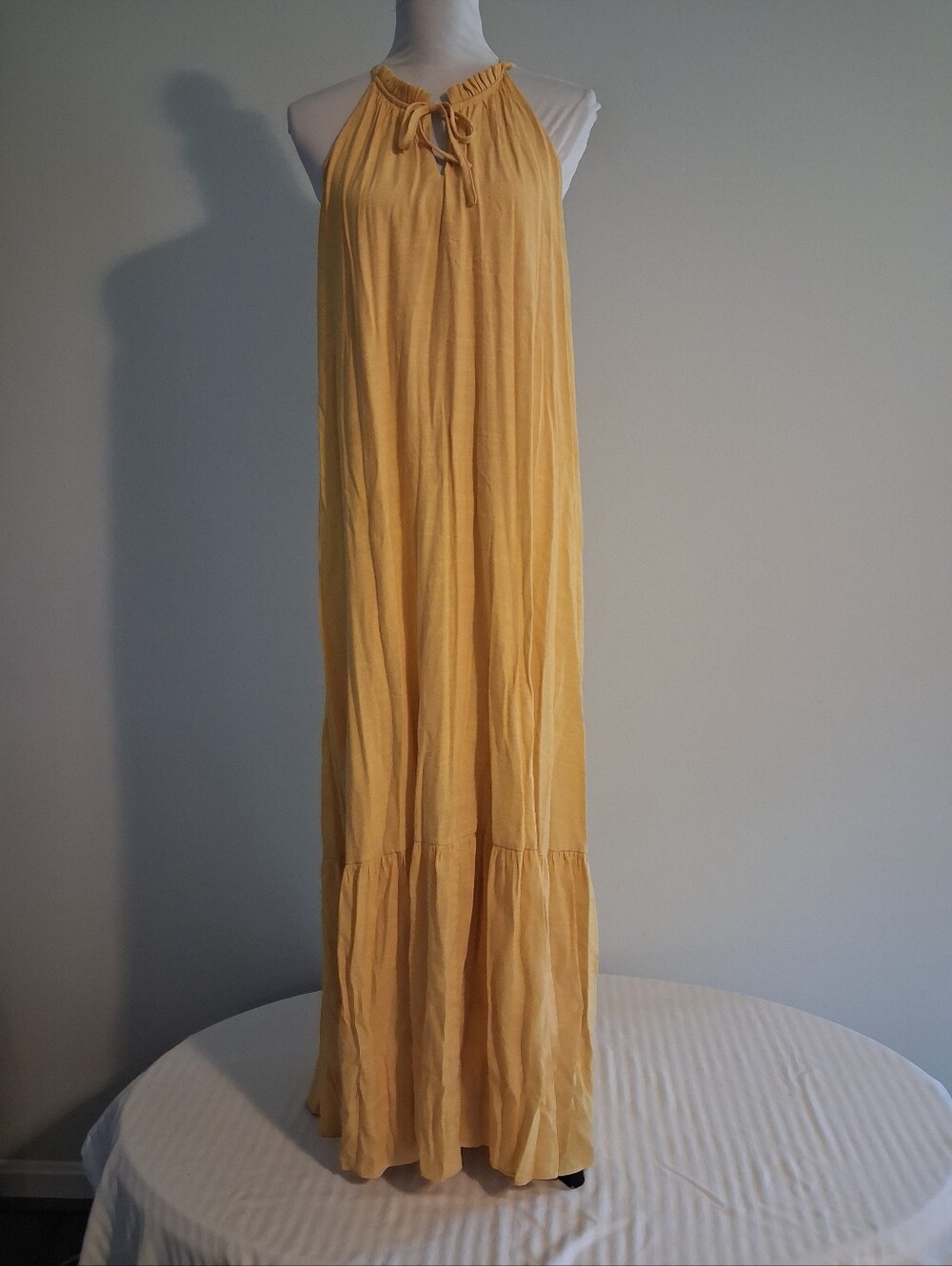 Yellow Halter Maxi Dress Size Large